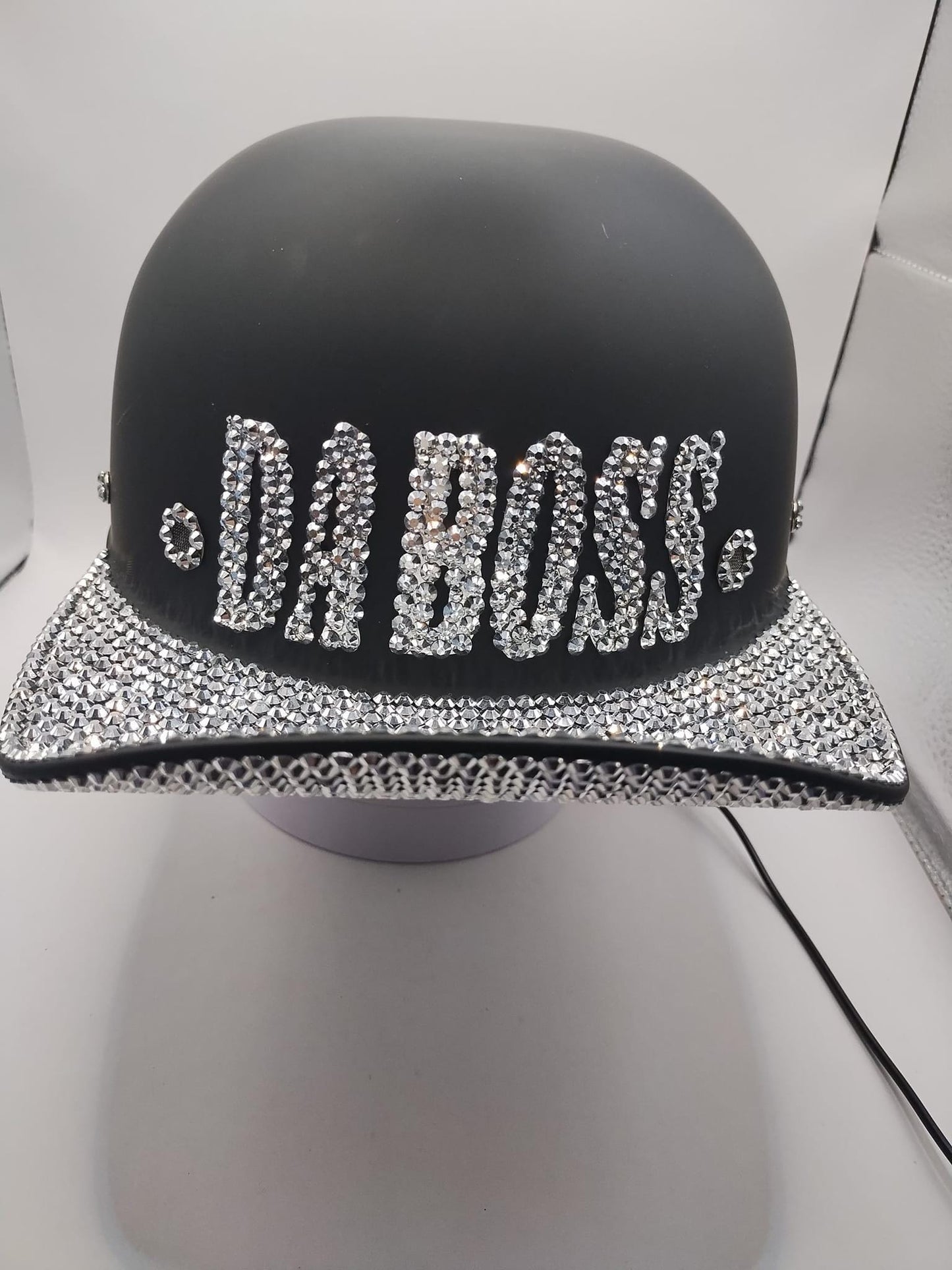Made to Order PERSONALIZED Custom Bling Rhinestones Novelty Motorcycle Baseball Style Helmet