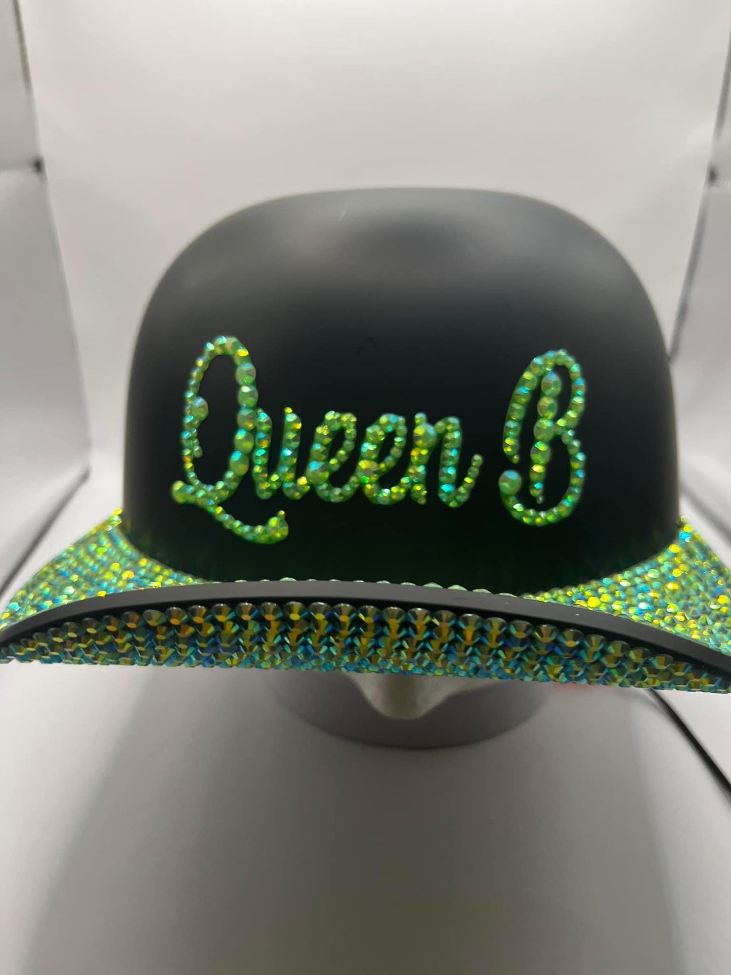 Made to Order PERSONALIZED Custom Bling Rhinestones Novelty Motorcycle Baseball Style Helmet