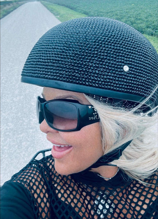 Custom Bling Rhinestones Motorcycle Half Helmet with Sunshield Quick Release Strap DOT Approved S,M,L,XL,XXL