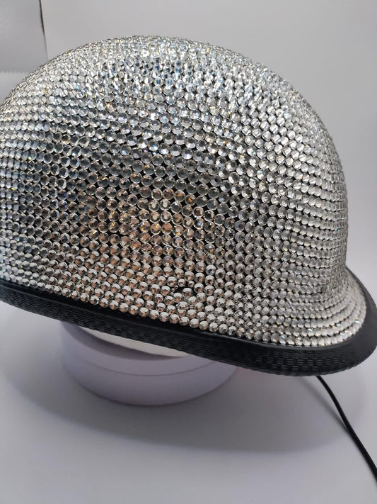 Custom Bling Rhinestone Jockey/Derby Style Novelty Motorcycle Helmet