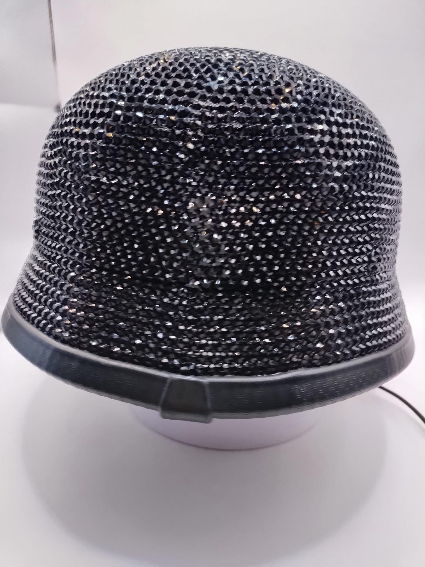 Custom Bling Black Crystals Rhinestones Motorcycle German Novelty Helmet