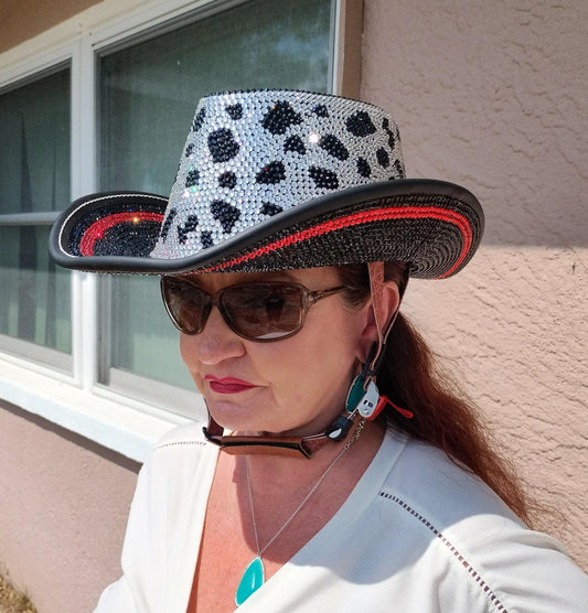 Custom Bling Cowboy Hat Style DOT Motorcycle Helmet